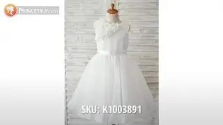 Princess Outdoor Ivory Lace Organza Flower Girl Dresses | Princessly Dresses