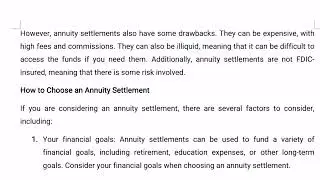 Annuity Settlement