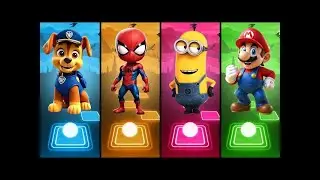 Paw Patrol 🆚 Spidey 🆚 Minions 🆚 Mario in Tiles Hop EDM Rush🎶
