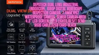 DEPSTECH Dual Lens Industrial Endoscope, 1080P Digital Borescope Inspection Camera