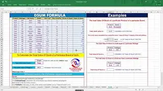 MS Excel: How to use the DSUM Function || How to use the DSum function in Excel, Excel DSUM Function