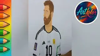 Coloring Messi in Argentina Jersey From Black & White to Legendary