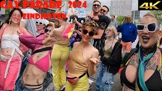 Eindhoven Gay Prade 2024- 8th June. A Father with 3 Gay Children walked with Parade.