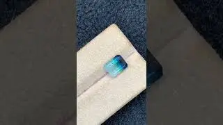 2.90ct natural rare blue green & white tri colors faceted tourmaline from afg9.3mm