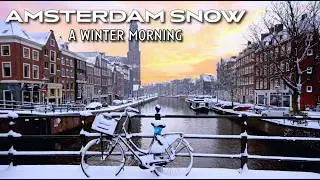 Amsterdam Like NEVER Seen: Rare Snowfall Walking Tour 2026 🇳🇱 | 4K HDR