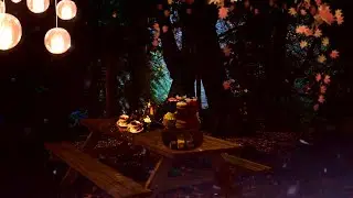 Night Forest Tea Party | Relaxing Cozy Ambience For Stress Relief, Study and Sleep
