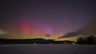 Brant Lake, NY Aurora, Clouds, and Stars 2/27/2023