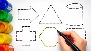 Kids Learning Shapes | Trace & Draw Basic Shapes with Colors 🎨 | Shapes Drawing for Kids