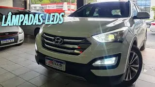 Hyundai Santa Fé 2015 Lâmpadas Ultra Led Faróis Neblina + Faróis Alto