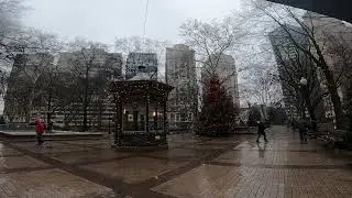 Sunday SNOW WALK. Rittenhouse Square * Snow Scene & Sound Scapes * Philadelphia * ASMR [4K]
