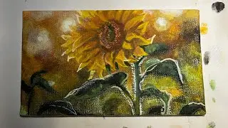 LETS PAINT A REALISTIC SUNFLOWER 🌻 #art #arttutorial #drawingtutorial #flowers #paint #painting  