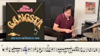 Gangsta (Drum Sheet Music / Tutorial) - Free Nationals, A$AP Rocky, Anderson. Paak