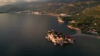 Sveti Stefan in Golden Hour – Stunning Sunset Drone Footage (4K)