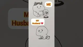 ME vs MY HUSBAND 😂 | Cute Funny Couple Drawing | Relatable Art Shorts  #shorts