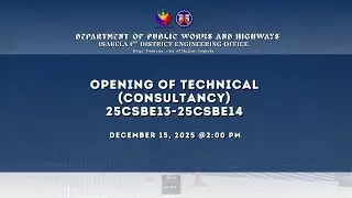 Procurement Livestream for DPWH Isabela 1st District Engineering Office on DECEMBER 15, 2025