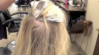Coloring and Foiling while wearing hair extensions at Noelle Salon