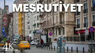 4K İstanbul Meşrutiyet Streets Walking Tour | April 2022