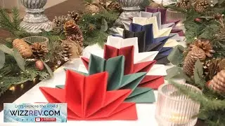 Luxury Linen Feel Folded Paper Napkin Star pk6 Christmas Xmas Table Decoration