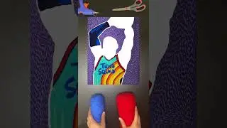 Stop Motion Lebron James Yarn Painting #lebronjames #yarnart  #art #yarnpainting #artist #fiberart