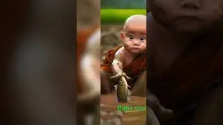 little monk so cute 🥰#youtubeshorts #cat #meow #cartoon #whatsappstatus #viral🌿🌿