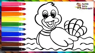How To Draw A Duck 🦆 Drawing And Coloring A Cute Rainbow Duck 💦🌈 Drawings For Kids