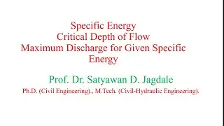 HE UNIT 1 LECTURE11 #Critical depth and specific energy #Maximum Discharge for given specific Energy