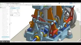 NOWICKI-Vertical Steam Engine REVERSE GEAR ANIMATION