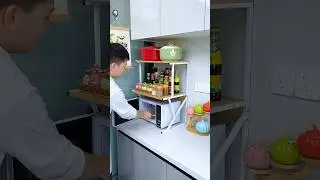 Multi-layer microwave rack, up and down, can store soup pots, casseroles