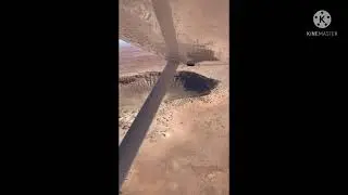 Flying over meteor crater