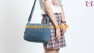 Multiple Zipper Compartments Nylon Crossbody Bag Detachable Adjustable Shoulder Strap