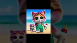 Kittens walking at Kuta Beach Bali #cutecat #cute #cats #kitten #funny #cat #catshorts #viralshorts