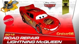 Disney Cars Road Repair Lightning McQueen 2015 DECAST 1:55 Scale Mattel