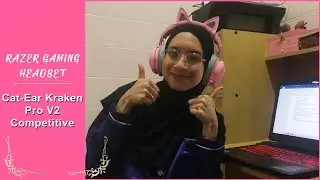 Unboxing Razer Gaming Headset with Cat-Ear Kraken Pro V2 Competitive (Pink)