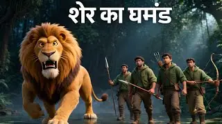 शेर और चालाक लोमड़ी | Hindi Animated Jungle Story.. 