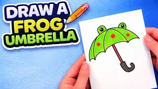 Mr. Frog Umbrella ☔🐸 Easy Drawing & Painting for Kids | Step-by-Step #diy #craft #craftyfun #kids