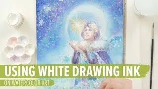 Using White Drawing Ink on Watercolor Art