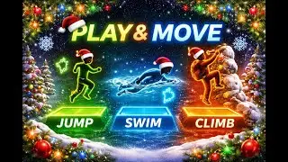 Christmas Fitness Game (LEVEL 2)🎄 | Jump, Swim & Climb &ndash; Play Along Workout