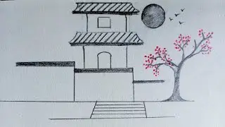 Easy Line Cscenery  Drawing | Pencil drawing | Step by Step | Easy drawing ideas for beginners