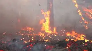 Leilani lava bubble bursts & lava flow