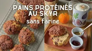 Petits pains prot&eacute;in&eacute;s au skyr, chocolat et pistaches sans farine, sans gluten
