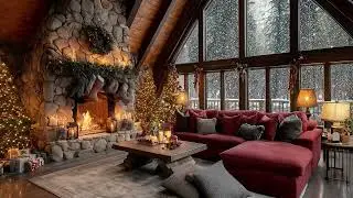 Peaceful Snowy Christmas Night 🎄🌲 Instrumental Christmas Music  Cozy Holiday Ambience
