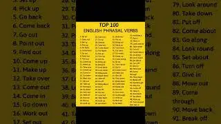 Top 100 English phrasal verb 👑. Elevate your English with these essential phrasal verbs! 🚀 #Ted_ED
