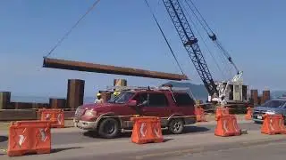 Construcci&oacute;n del malec&oacute;n Manzanillo Colima 