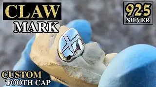 925 Sterling Silver Single Cap Claw Marks Laser Engraved Single Cap Grillz (Choose Tooth)