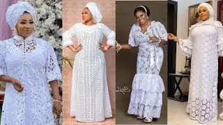 TOUT BLANC STYLES DE ROBES ET ENSEMBLES AFRICAIN POUR DES OCCASIONS DE FETES , BAPT&Ecirc;ME ET D'AUTRES