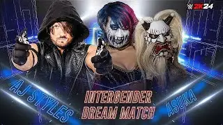 WWE 2K24 Aj Styles vs Asuka Intergender Iron Man Match PS4 Gameplay