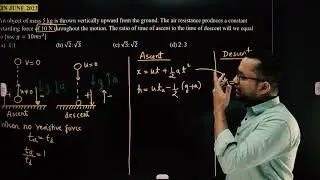 A GOOD KINEMATICS PROBLEM JEE MAIN JUNE 2022