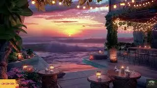 Peaceful Seaside Retreat 4K - 30 Min Romantic Terrace with Wave Sounds & Piano for Sleep
