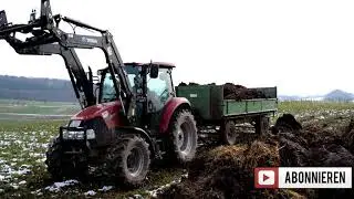 Pferdemist Laden & Abladen mit  Case Farmall 75c &John Deere 5055E