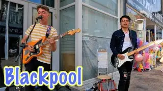 Jamming in Blackpool / 2022 / busking / guitar jam session / Merseyside / street musician / uk / 日本